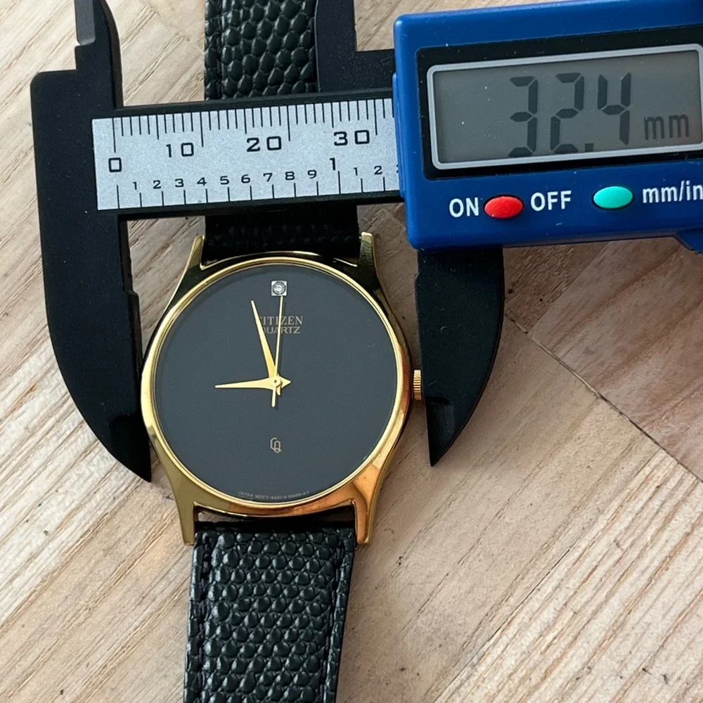 Citizen Gold Case Black Dial Men's Quartz Watch